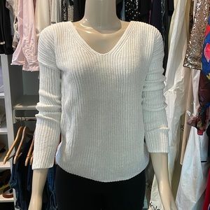 Theory white knit sweater small
